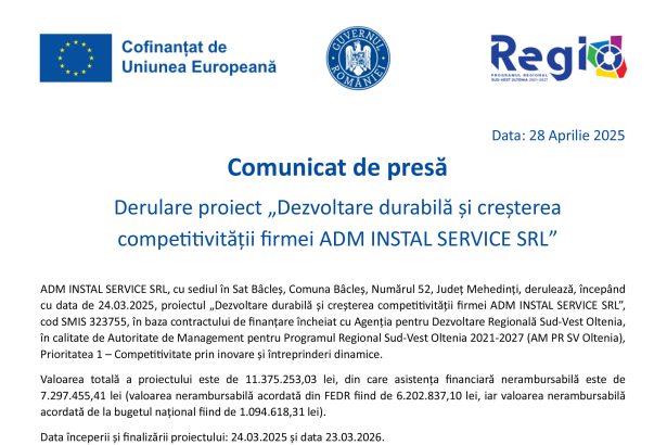 ADM INSTAL SERVICE SRL ADM INSTAL SERVICE SRL