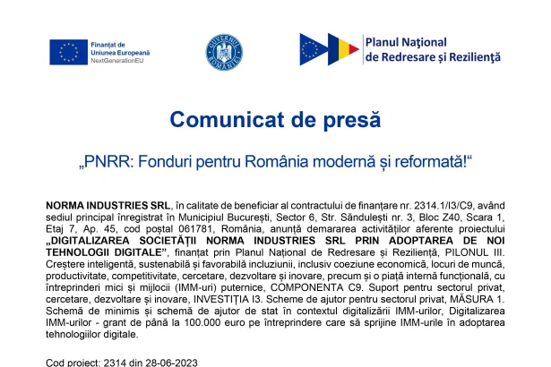 NORMA INDUSTRIES SRL NORMA INDUSTRIES SRL