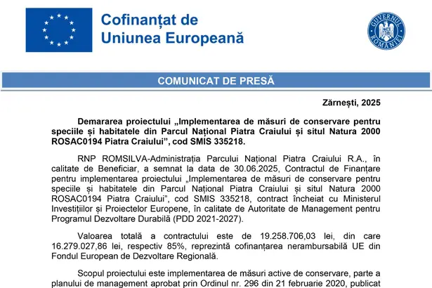 Comunicat de presa RNP ROMSILVA RNP ROMSILVA