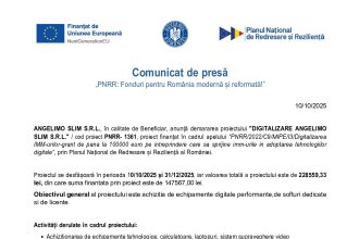 Comunicat - Comunicat de presă ANGELIMO SLIM S.R.L.