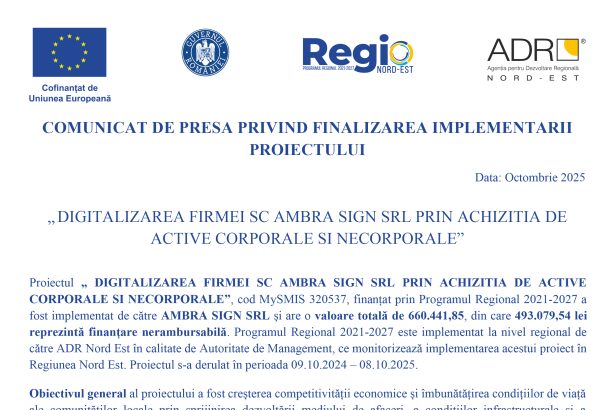 Comunicat - Comunicat de presă AMBRA SIGN SRL