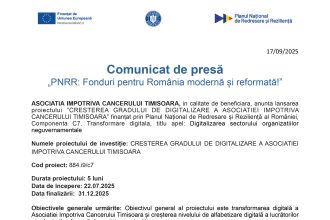 ASOCIATIA IMPOTRIVA CANCERULUI TIMISOARA - Comunicat de presă ASOCIATIA IMPOTRIVA CANCERULUI TIMISOARA