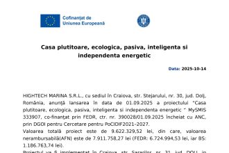 Comunicat - Comunicat de presă HIGHTECH MARINA S.R.L.