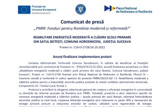 Comunicat - Comunicat de presă UAT Comuna Horodniceni