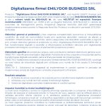Comunicat - Comunicat de presă  Digitalizarea firmei EMILYDOR BUSINESS SRL 