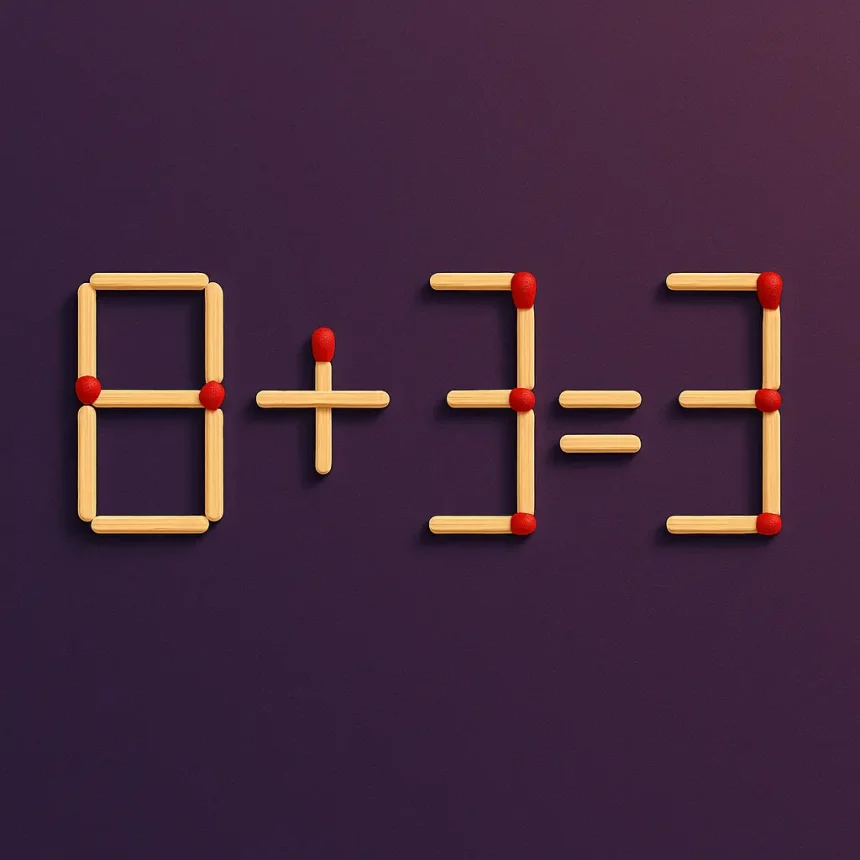 Cât de atent ești? 8 + 3 = 3 se rezolvă dacă muți un singur bețișor 1 Cât atent ești - Cât de atent ești? 8 + 3 = 3 se rezolvă dacă muți un singur bețișor