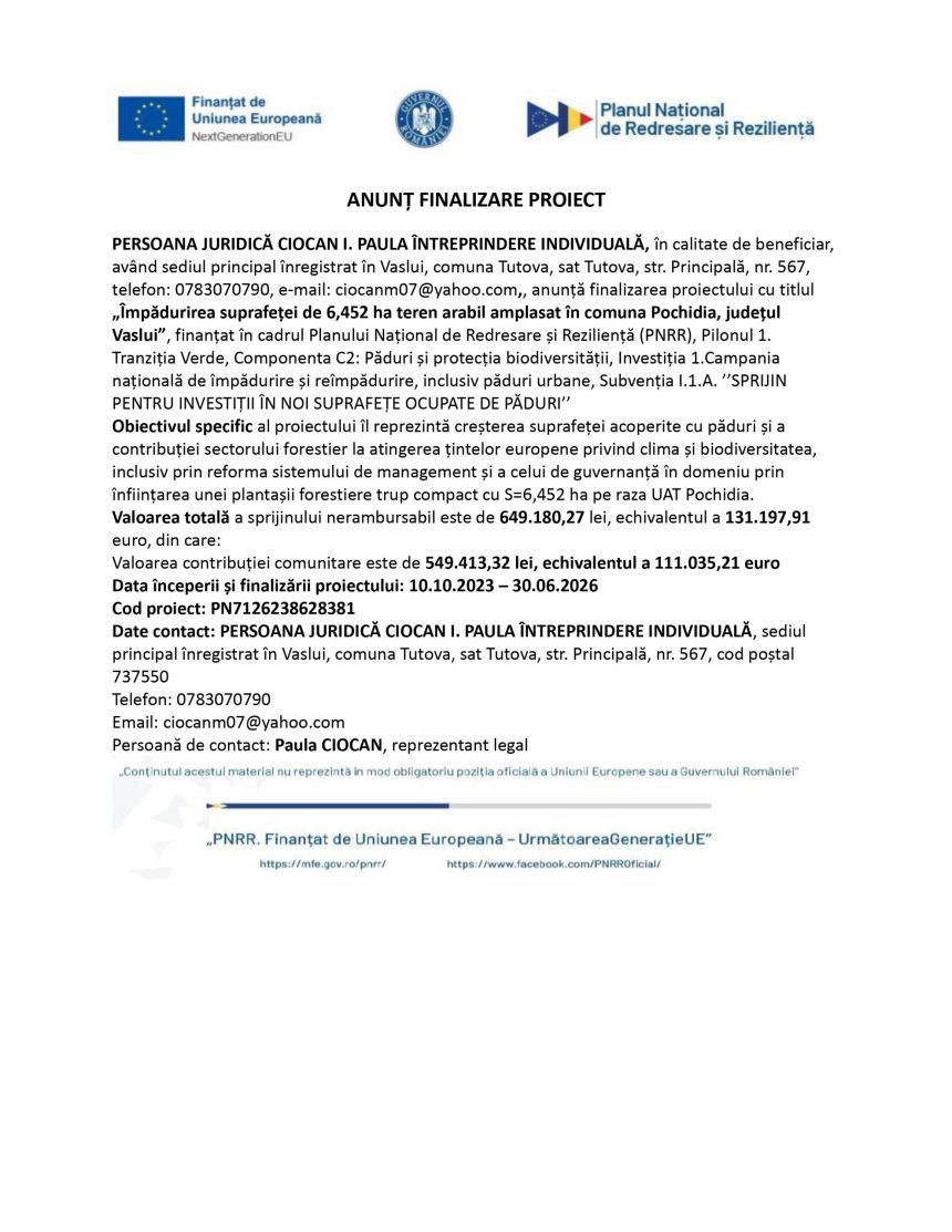 Comunicat presă CIOCAN - Comunicat de presă CIOCAN I. PAULA II