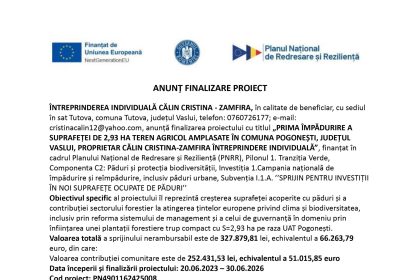 Comunicat presă CĂLIN - Comunicat de presă II CĂLIN CRISTINA - ZAMFIRA