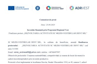 Comunicat presă MEZIO-VESTIBULAR - Comunicat de presă SC MEZIO-VESTIBULAR DENT SRL