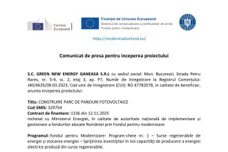 Comunicat presă S.C - Comunicat de presă S.C. GREEN NEW ENERGY GANEASA S.R.L