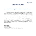 COMUNICAT DE PRESĂ - Comunicat de presă TEGADO INVESTMENT SRL