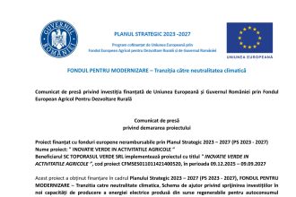 Comunicat presă TOPORASUL - Comunicat de presă SC TOPORASUL VERDE SRL